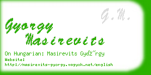 gyorgy masirevits business card